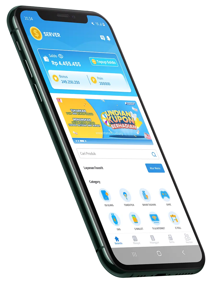 Aplikasi Istana Reload untuk transaksi pulsa, paket data dan PPOB